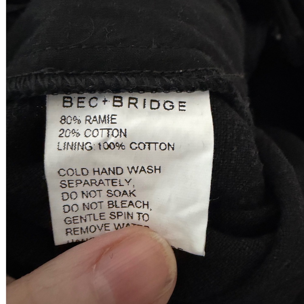 Bec + Bridge Wide Leg Trouser Pants 2 Black Workwear Career Quiet Luxury Office - Picture 8 of 11